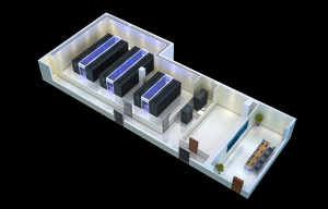 南阳数据中心机房效果图制作|图书馆三号馆机房改造效果图